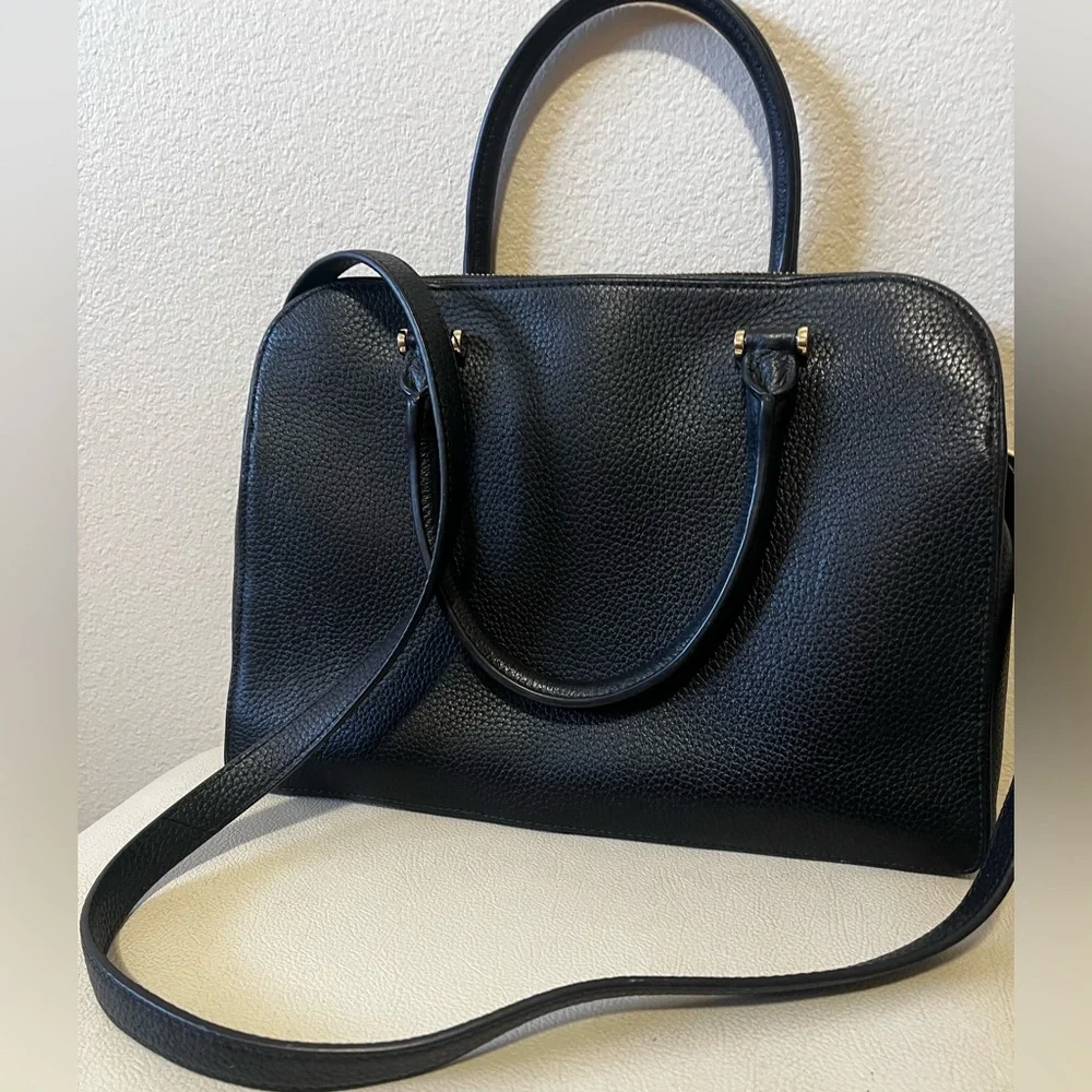 Kate Spate Chester Street Black Pebbled Leather Bag Satchel Handbag